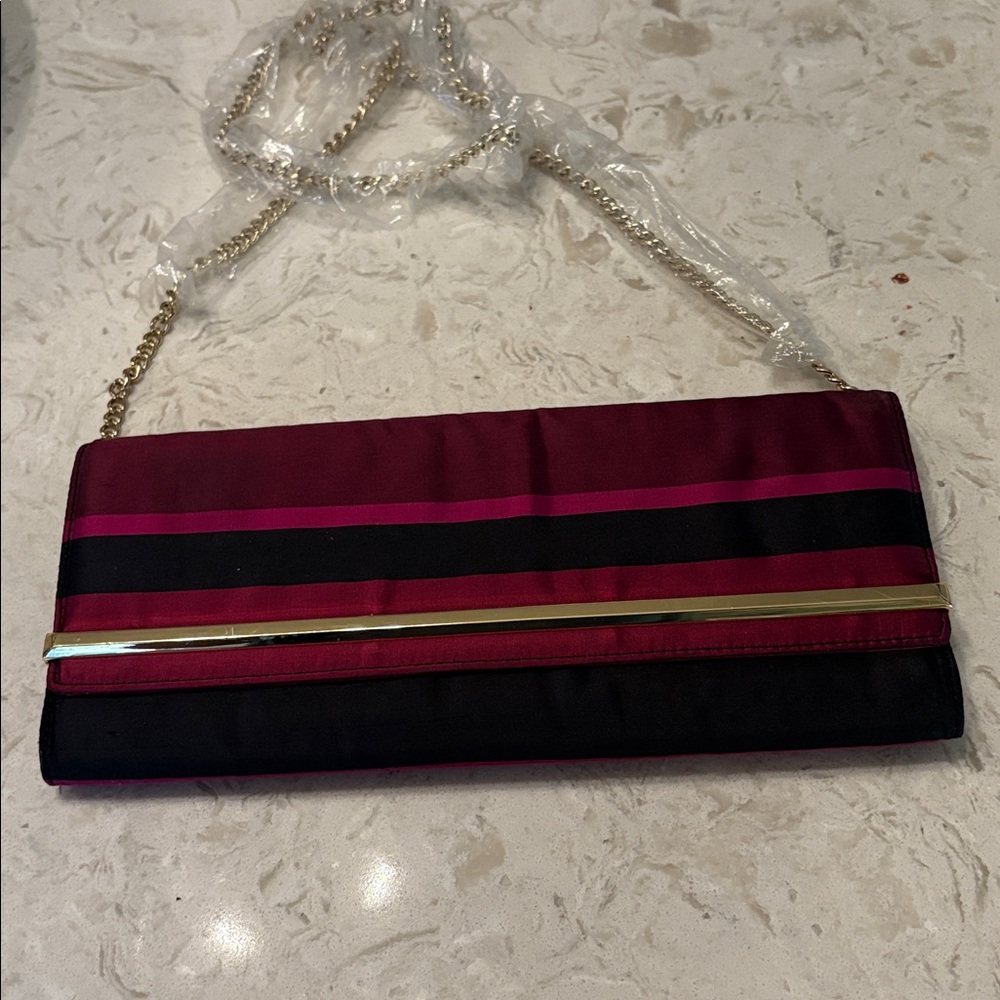 Talbots striped clutch bag with crossbody strap. New with out tags